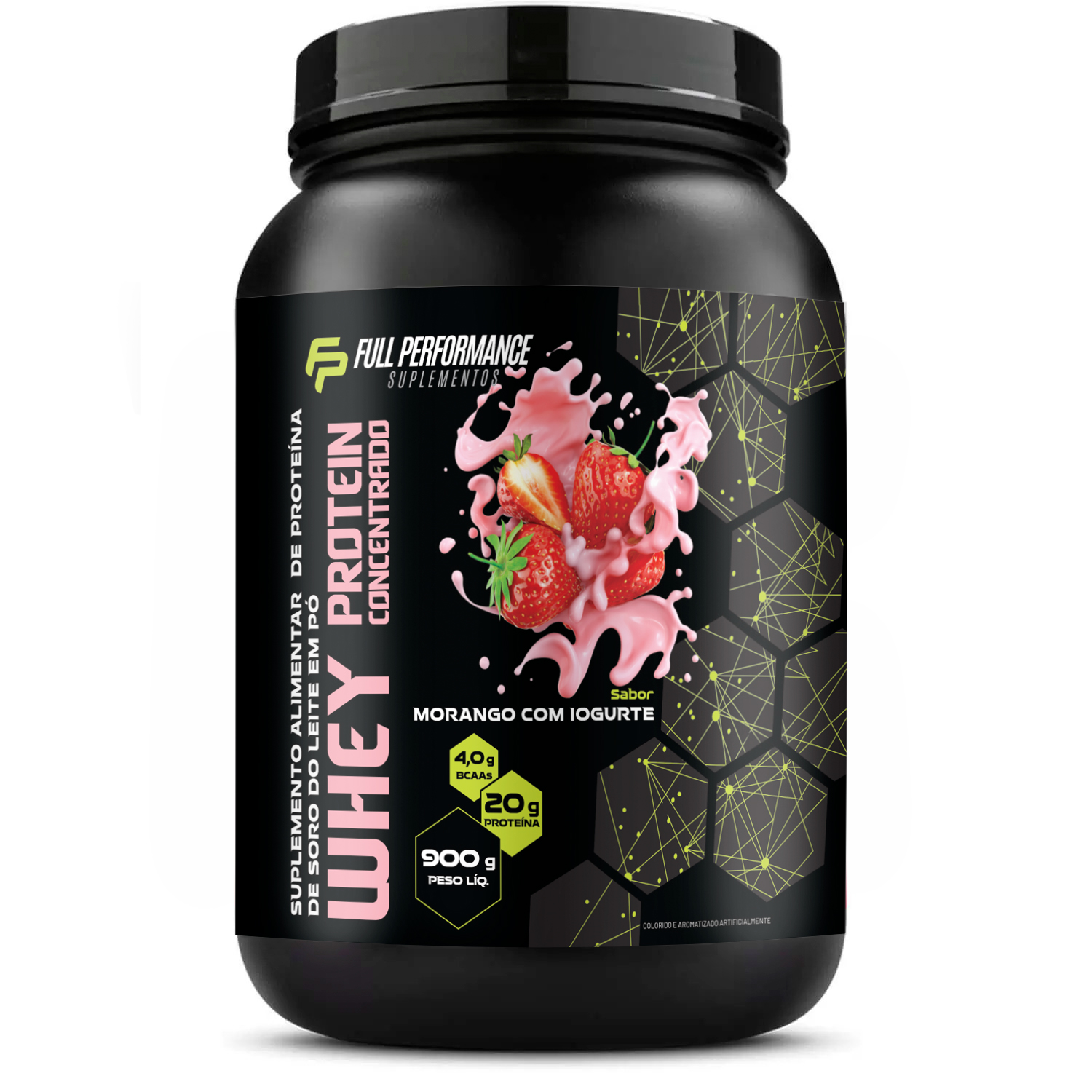 WHEY PROTEIN MORANGO 900G